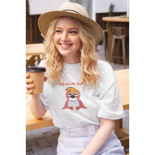 Uçasım Yok-Kuş Baskılı Eğlenceli Komik Hediyelik Beyaz Unisex T-Shirt