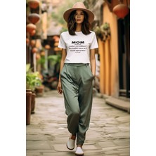 Qoeuyl Boutique Mom Anneler Günü Hediyelik Beyaz Unisex T-Shirt