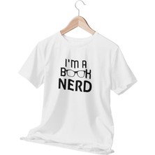 Qoeuyl Boutique I Am A Book Nerd Baskılı Eğlenceli Hediyelik Beyaz Unisex T-Shirt