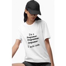 Qoeuyl Boutique Yazılımcı Mühendis Eğlenceli Hediyelik Beyaz Unisex T-Shirt