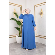 Salaş Kesim Aerobin Kumaş Ferace / Mavi - F137