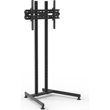 ALPIN Sabit Ayaklı Metal TV Ünitesi 40” inç – 75” inç Hareketli Montaj Tipi Siyah Renk
