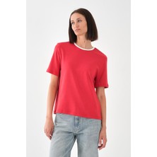 Alexander Gardi Alexandergardı Kontrast Yakalı Kadın T-Shirt