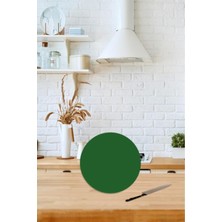 Çap 32 cm Düz Yeşil Desenli Cam Kesim Tablası