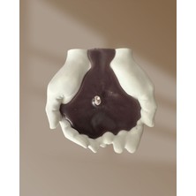 Fu Glowıs - 16X6 cm Büyük Boy El Figürü Heykelde Dekoratif Mum ve Anahtarlık - Amber Kokulu