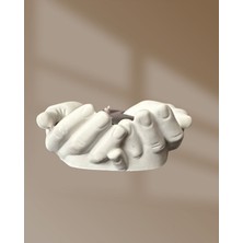 Fu Glowıs - 16X6 cm Büyük Boy El Figürü Heykelde Dekoratif Mum ve Anahtarlık - Amber Kokulu