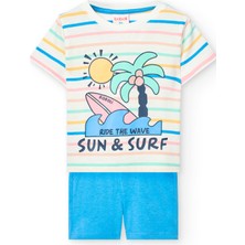 Surf Baskılı Erkek Çocuk 2'li Şort Set