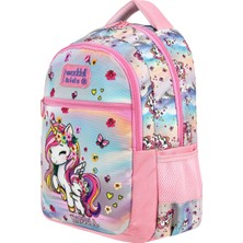 Waddell Lisanslı Unicorn Desenli Ilkokul Sırt Çantası,beslenme Çantası ve Kalemlik,okul Çantası Set