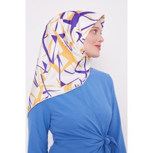 Sarı Crack Desen Trend Twill Eşarp