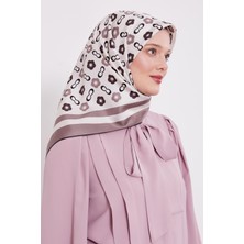 Vizon Papatya Desen Twill Ipek Eşarp