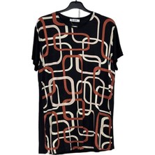 Büyük Beden Penye Desenli Tişört