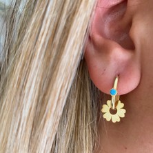 Simurg Jewellery Firuze Taşlı Gümüş Göçmen Küpe