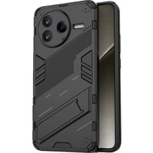 Microcase Xiaomi Poco F7 Pro/ K80 Matrix Serisi Armor Standlı Perfect Koruma Kılıf - Siyah AL3416