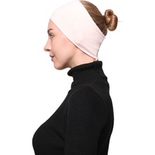 Altobeh Kadın Penye Dikişsiz Tesettür Bandana Bone Spor Saç Bandı - Açık Pudra