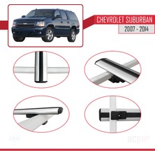 Chevrolet Suburban  2007-2014 Arası ile Uyumlu Basıc Model Ara Atkı Tavan Barı Gri 4 Adet