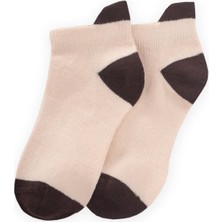 Zemini ve Burnu Toprak Rekli Çocuk Patik Çorap 5-12- Ham Kahve