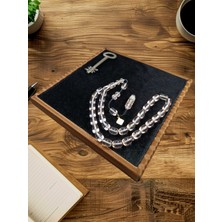 Anemore Collection ATEŞ KEHRİBAR TESBİH KAPSÜL KESİM ŞEFFAF RENK USTA İŞİ BABALAR GÜNÜ SEVGİLİYE HEDİYE T-866