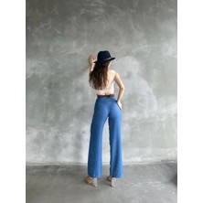 Beli Kemerli Keten Pantolon