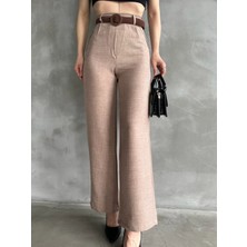 Beli Kemerli Keten Pantolon