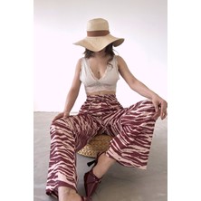 Desenli Belden Lastikli Pantalon