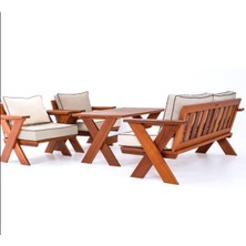Joy Tropic Iroko Ahşap Bahçe Takımı (Bahçe Mobilyası Oturma Grubu)