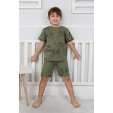 Şortlu Erkek Çocuk Pijama Takımı – %100 Pamuk – Desenli – Yazlık – 3-8 Yaş