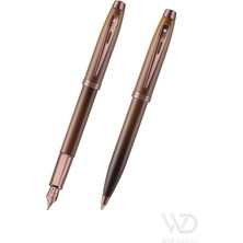 Sheaffer - WizDesign 100 Serisi Dolmakalem + Tükenmezkalem Kahve Set ( İsme Özel Seçeneği - Hediyelik )