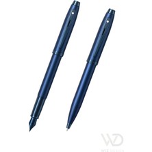 Sheaffer - WizDesign 100 Serisi Dolmakalem + Tükenmezkalem Saten Mavi Set ( İsme Özel Seçeneği - Hediyelik )
