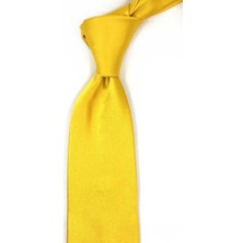 Russel Style Sarı Düz Italyan Ipek Kravat İK1940