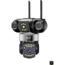 6mp 3 Çoklu Lens Ip Kamera Ekran Senkronlu 355° Dönme Su Geçirmez Akıllı Ev Ip Güvenlik Kamerası