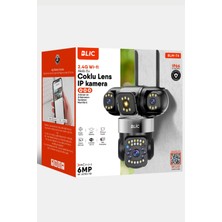 6mp 3 Çoklu Lens Ip Kamera Ekran Senkronlu 355° Dönme Su Geçirmez Akıllı Ev Ip Güvenlik Kamerası