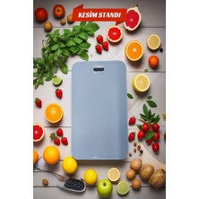 Ekmek, Sebze, Meyve Kaydırmaz Leke Tutmaz Kesim Standı Tahtası - Gri