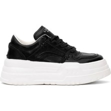 Lufian Darla Kadın Hakiki Deri Klasik Sneaker Siyah 121230020