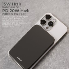 Woyax By Deji Magsafe Powerbank 5000 Mah 20w Hızlı Taşınabilir Şarj Cihazı Batarya iPhone 11 12 13 14 15 16 Pro Max Mini - Siyah