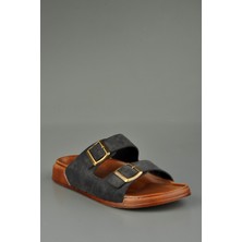 Unisex  Rahat Ortopedik Kemerli Terlik Siyah