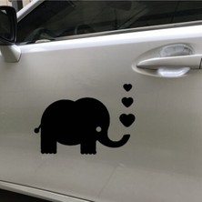 Karikatür Sevimli Fil Bebek Tasarım Oto Sticker Siyah 15*20 cm