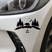 Vahşi Orman Macera Tasarım Oto Sticker Siyah 18*33 cm