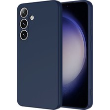 Samsung Galaxy S25 Plus Kılıf Lansman Içi Kadife Kamera Korumalı Mara Silikon Kılıf-Lacivert