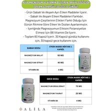 Alila Magnezyum Ve Vitamin B6 İçeren Takviye Edici Gıda Toplam 60 Kapsül (30 Gece 30 Gündüz)