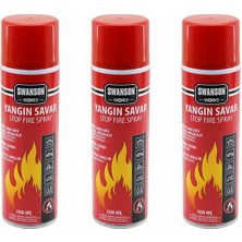 3 Adet Yangın Söndürücü - Yangın Savar Sprey 500ML + 500 ml + 500 ml  Ev - Ofis - Oto Araç   Ateş Boğucu Köpük Tabaka Oluşturur