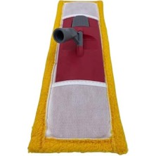 Mop Bezi - 40CM Palet Uyumlu, Nemli Mop Başlığı, Pratik Kilitli Sarı Tasarım