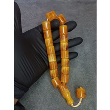 Kesme Üst Düzey Özel Tasarım Maskot Toz Kehribar Tesbih