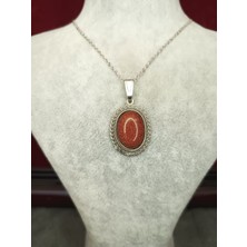 Yıldız Taşı Doğaltaş Gümüş Renk Kolye