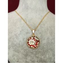 Çiçek Figürlü Çelik Kolye