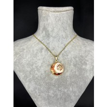 Çiçek Figürlü Özel Tasarım Çelik Kolye