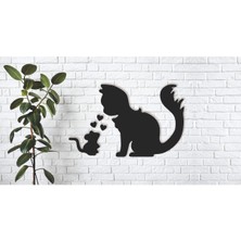 Kedi Fare Dostluk Ahşap Duvar Süsü Tablo Hediyelik Eşya Mdf Cnc Kesim Dekoru