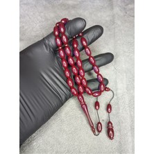 Sistemli Usta Işi Üst Düzey Sıkma Kehribar Tesbih