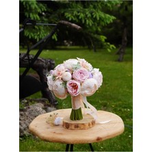 Gelin Çiçeği Gelin Buketi Nikah Çiçeği Pudra Pembe Lila Krem Yapay Çiçek Yaka Çiçeği