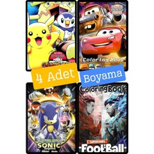 4'lü Set Paw Patrol Pokemon Sonic Arabalar Boyama Kitabı Seti(Boyama, Sticker, Arka Kapak Maske)
