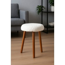 Elissa Home Retro Ağaç Ayak Rahat Oturum Alanlı Puf Tabure Bench Makyaj Pufu
